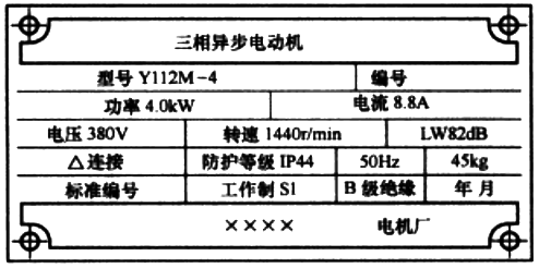 三相異步電動機(jī)銘牌 三相異步電動機(jī)銘牌