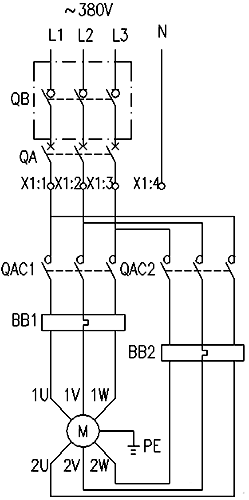 雙速風(fēng)機(jī)主接線圖 雙速風(fēng)機(jī)主接線圖