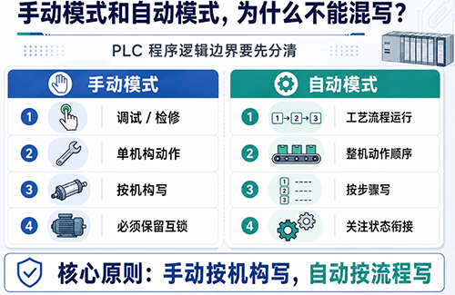 手動(dòng)模式和自動(dòng)模式不能混寫 手動(dòng)模式和自動(dòng)模式不能混寫
